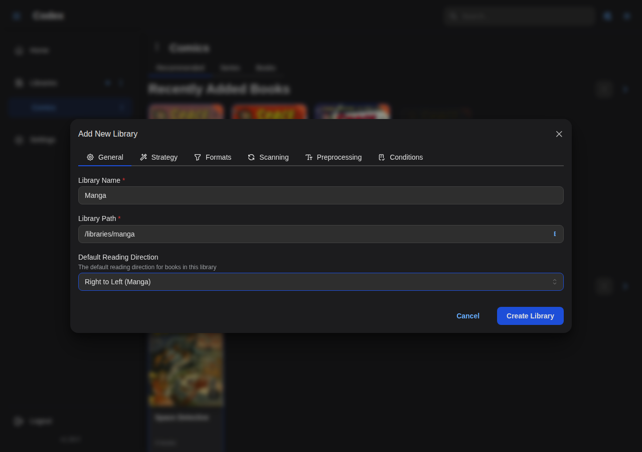 Add Library - Manga General
