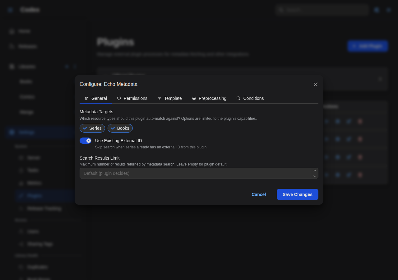 Config Modal - General
