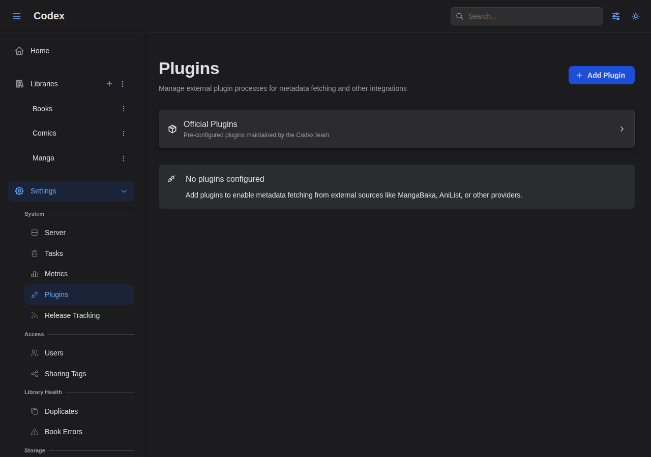 Plugin Settings - Empty