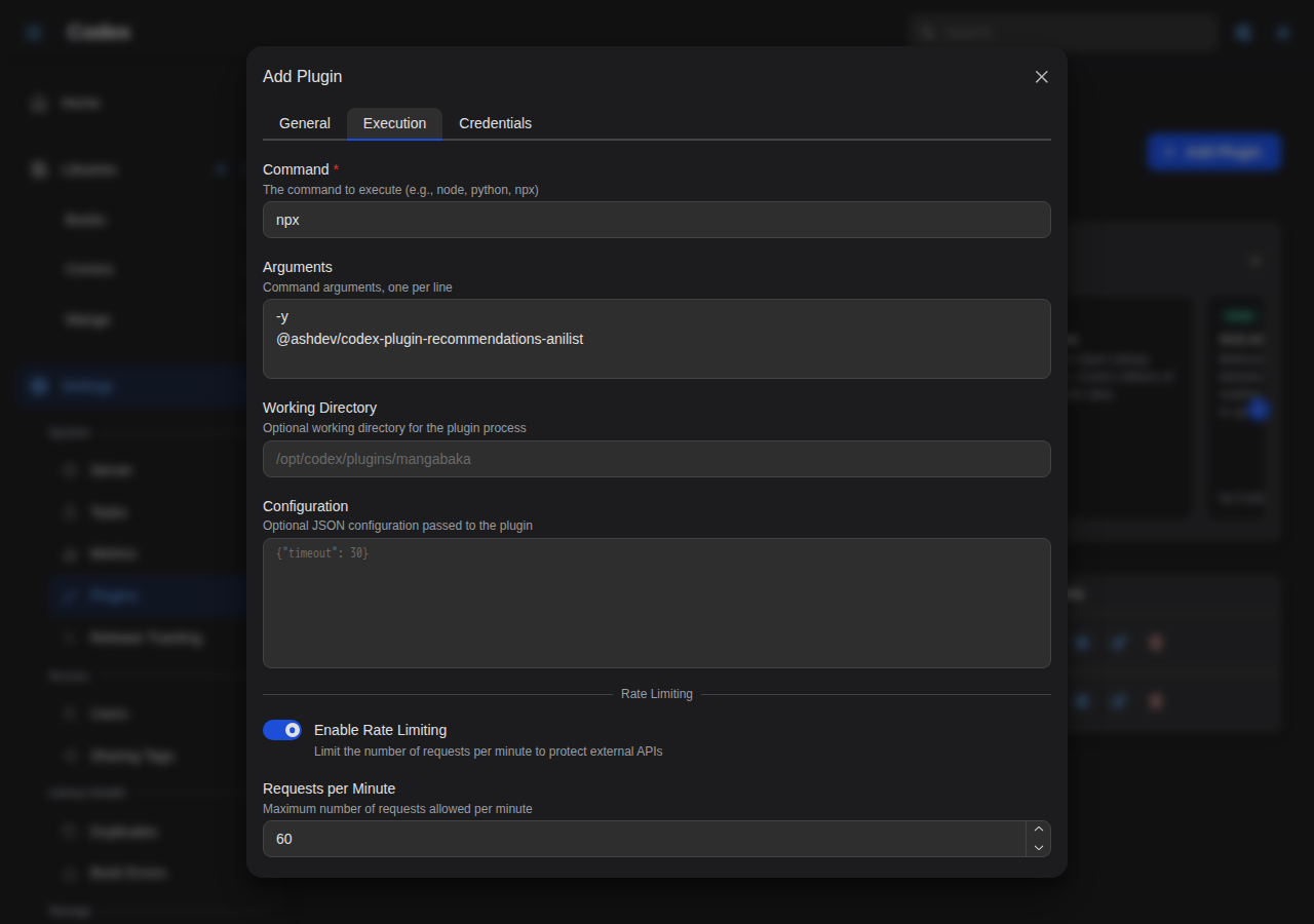 Add Recommendations Plugin - Execution
